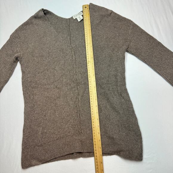 NWT Ruby Moon V Neck Ribbed Knit Sweater Small Cocoa Brown Pullover Soft Cozy - Picture 7 of 12